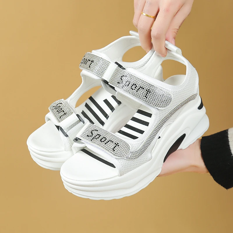 

2026 Sports Sandals for Women New Summer Fish Mouth Wedge Muffin Platform Daddy High Heels To Increase Women's Shoes