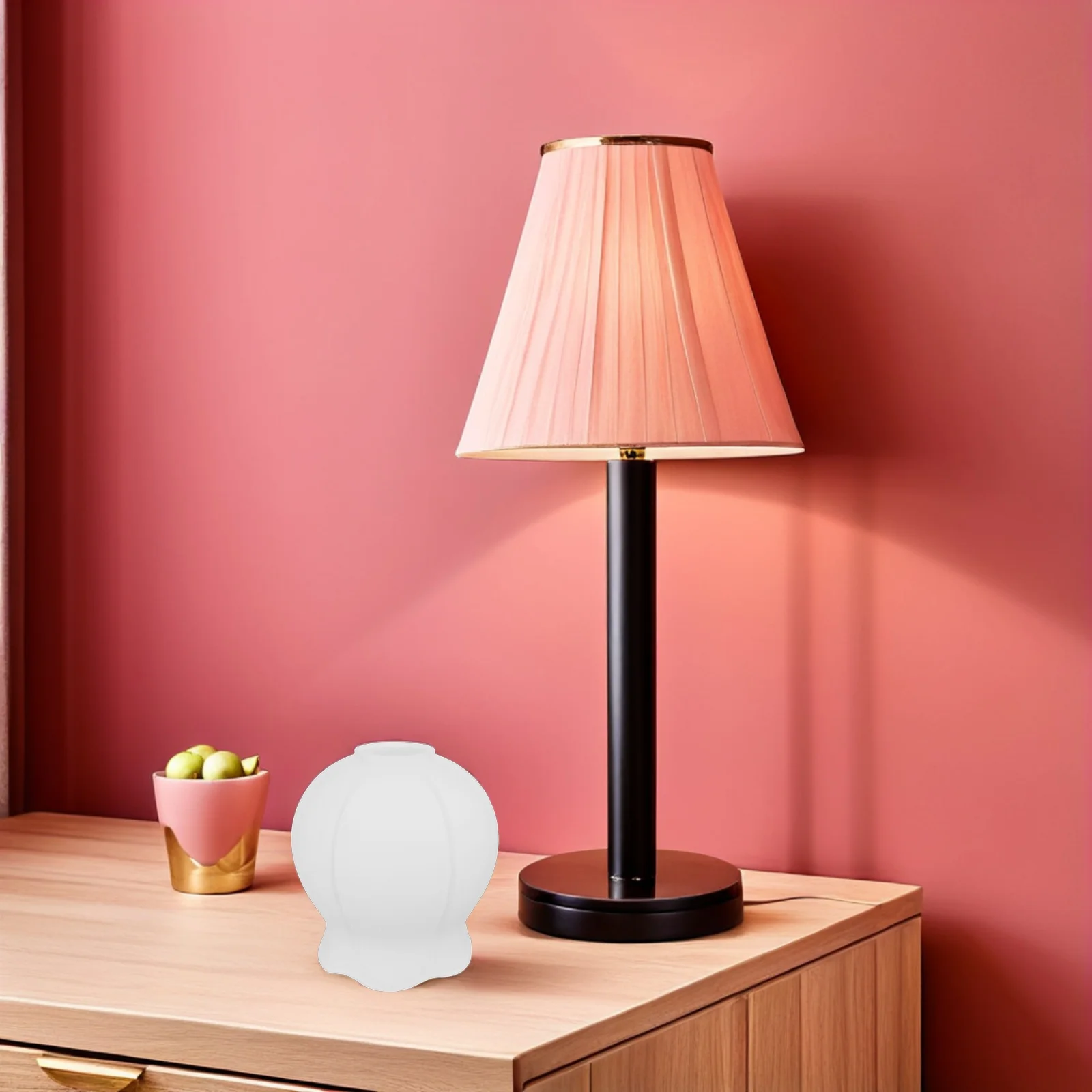 

2Pcs Glass Replacement Shade Lotus Flower Design Milk White Globe for Pendant Light Fixture Wall Sconce Ceiling Lamp Decorative