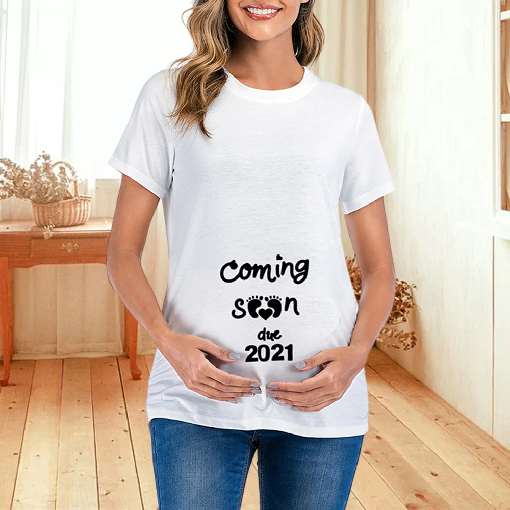 Women Summer Short Sleeve Tops Ladies Fashion Maternity Tee T-shirt Clothing Casual O-neck Clothes 2024