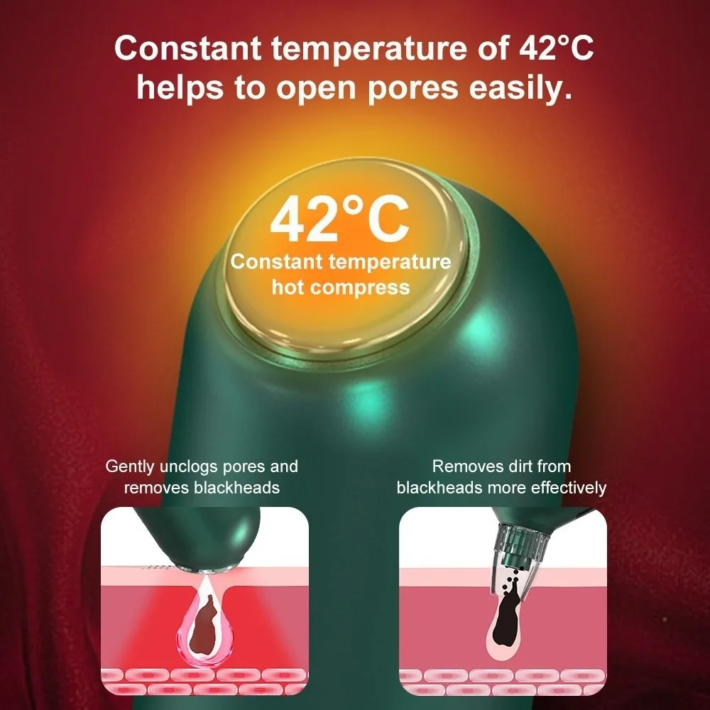 Electric Blackhead Remover Deep Cleaning USB Rechargeable Face Nose Cleaner Hot Compress Function Small Bubble Smart Beauty Tool