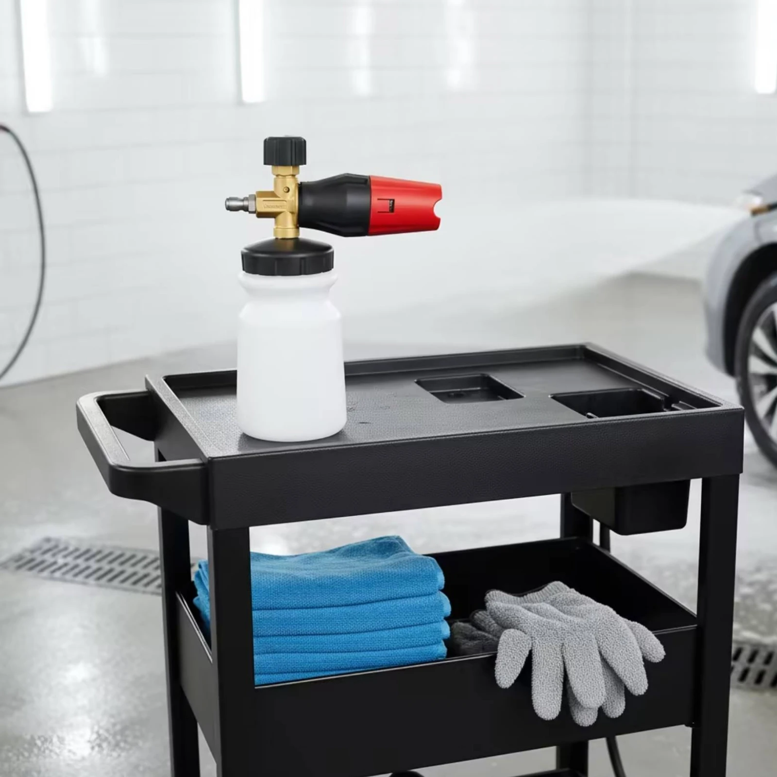 Plastic Bottle Foam Cannon Attachment Pressure Washer Attachment Pressure Washer Foam Cannon Cleaning Tool Screw-on Cap 3600 PSI
