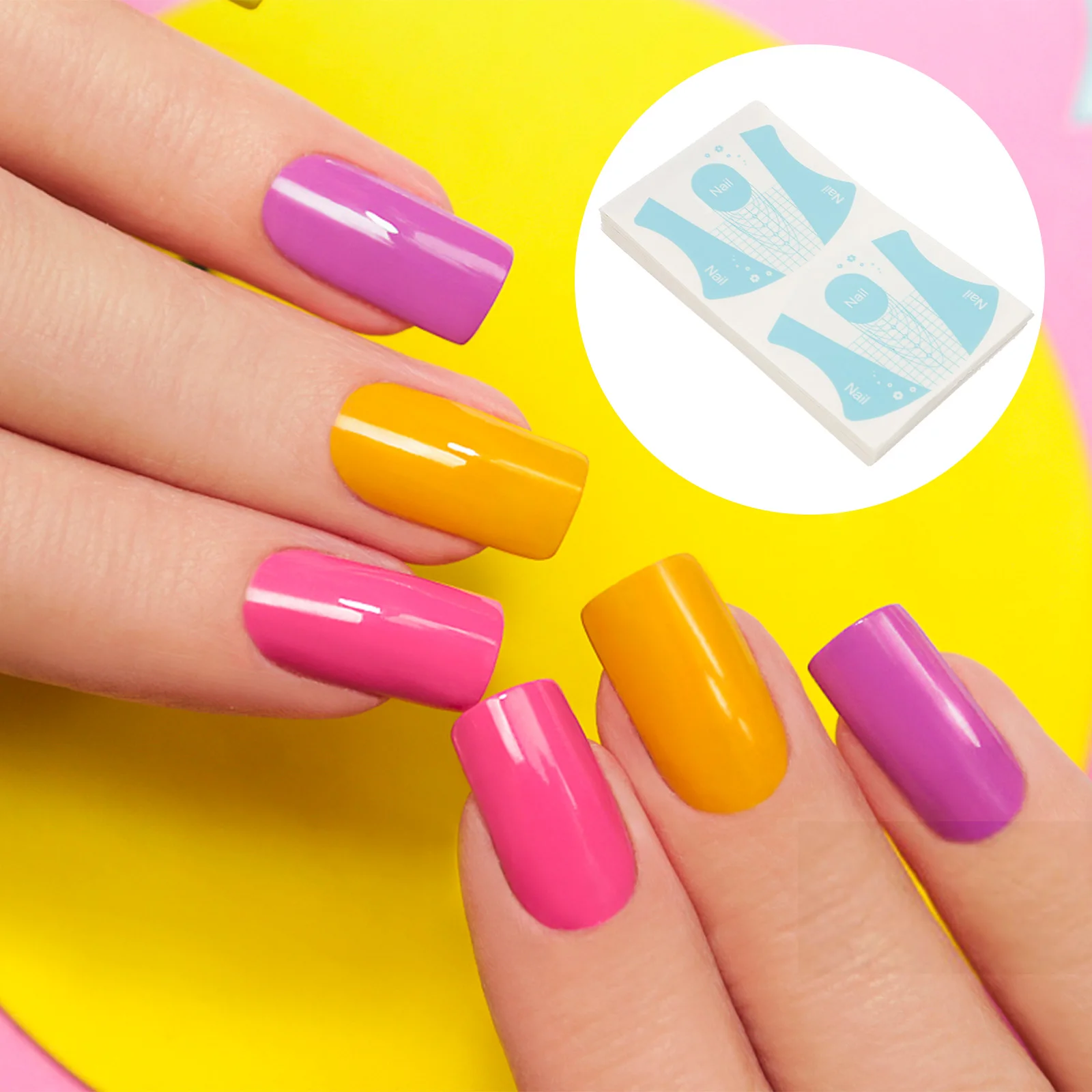 

100SheetsPhototherapyNailFormsReusablePVCExtensionGuidesDIYToolsNailArtSuppliesNailTipsGuideArtNailDecalNailFormSticker