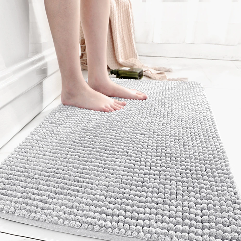 

Short Pile 40x60CM Gray Bathroom Anti Slip Mats Washable Rugs Water Absorbent Bath Rug Shower Mat Non Slip Floor Decor