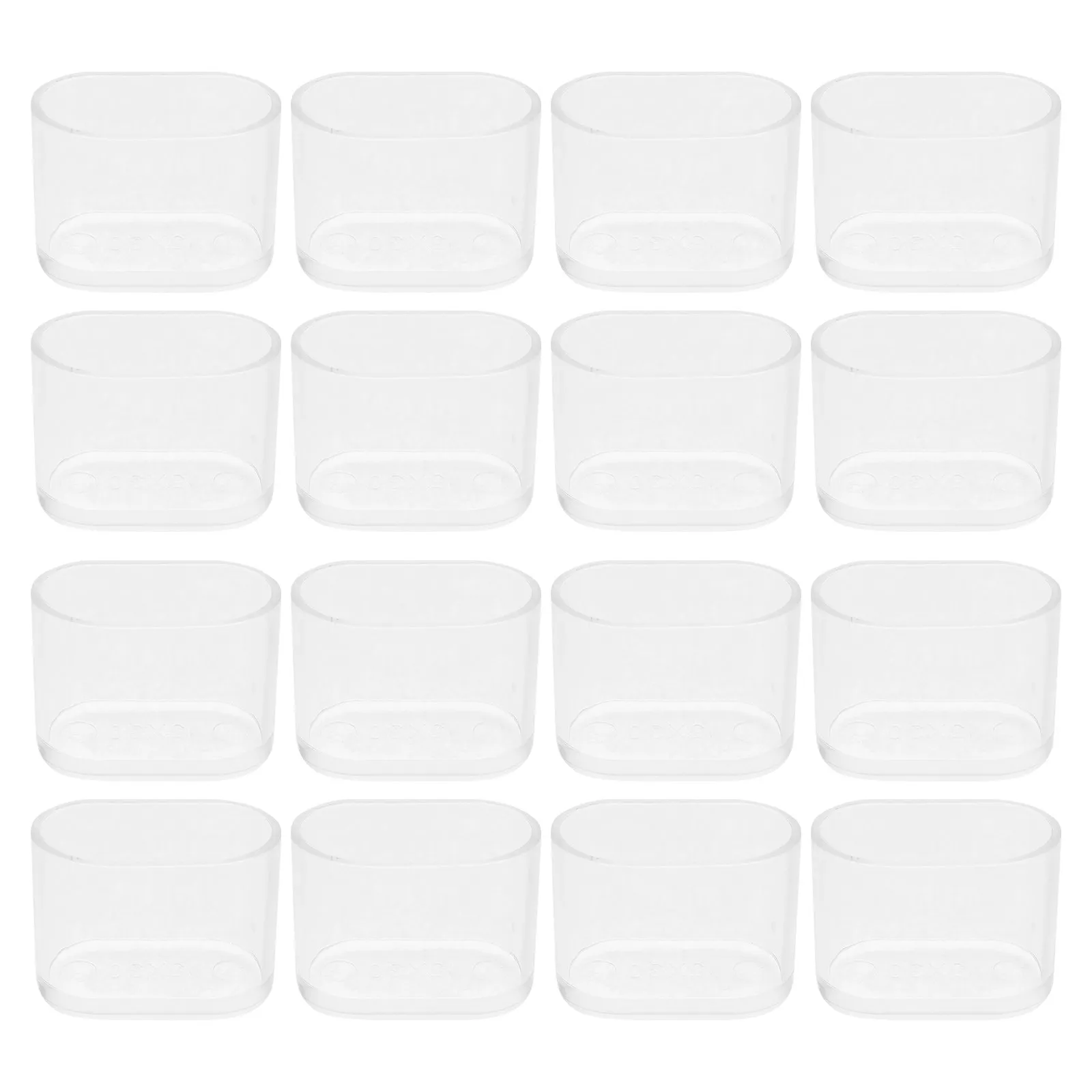 16Pcs Transparent Oval PVC Furniture Leg Floor Protectors Chair Table Legs Anti Slip Hardwood Floor Protectors Non Slip Pads
