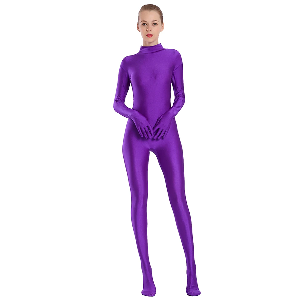 بدلة قفز للجنسين من Aoylisey باللون الأسود من الألياف اللدنة لكامل الجسم من Zentai بدلة نسائية لليد من Unitard زي الهالوين الضيق #3