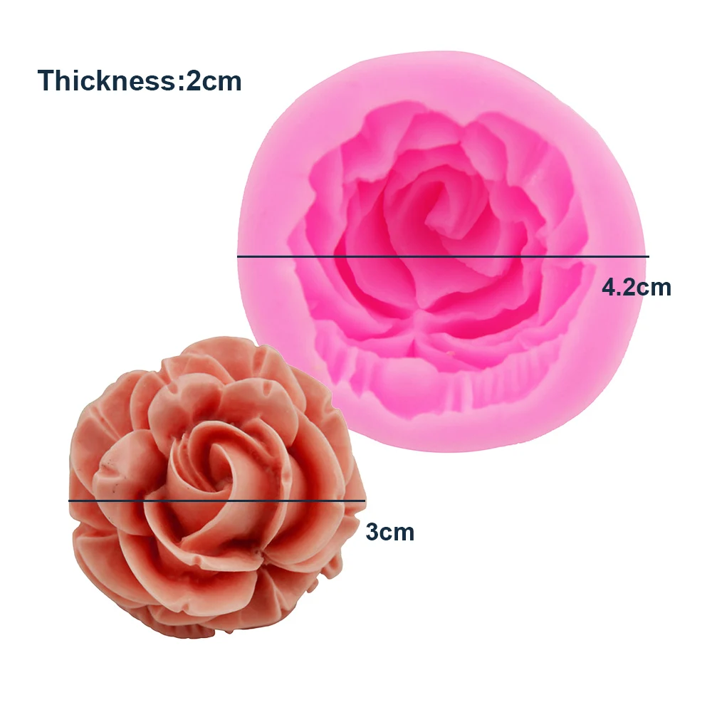 DIY 3D Rose Silicone Cake Mold Flower Fondant Mold Cupcake Candy Chocolate Decoration Baking Tool Clay Plaster Molds