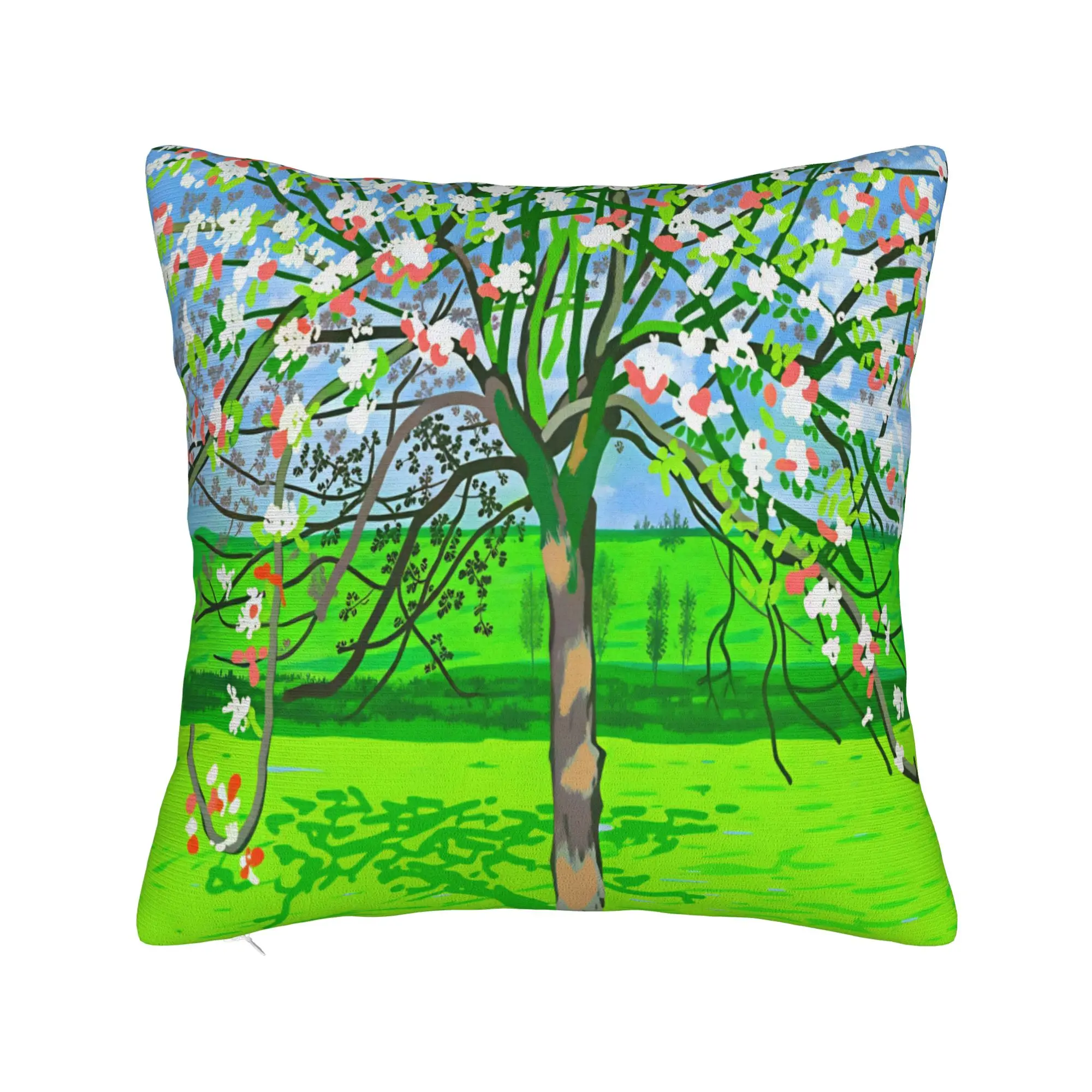 Pillow Cover David Hockney   Chicago Exhibition Poster  Morden Pillow Case For Sofa Bedroom Home Decor Pillowcases