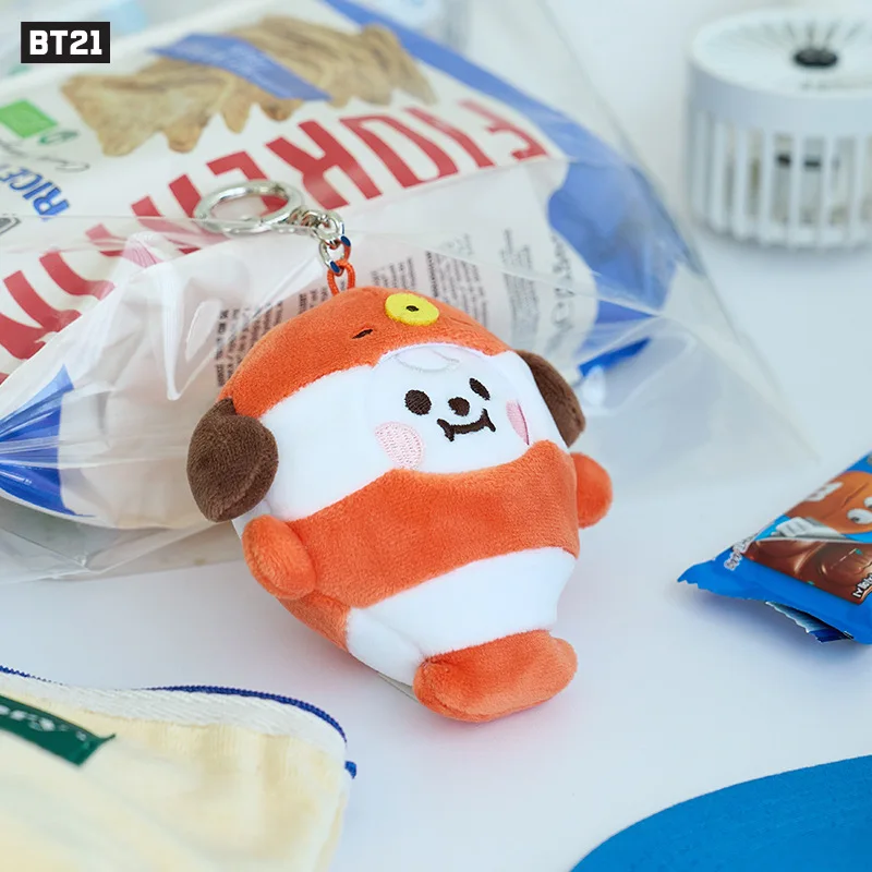 BT21 LINE FRIENDS Ocean Animal Series Keychain Pendant Cartoon Plush Toys Cute Plush Doll Mini Bag Accessories Girls Gift