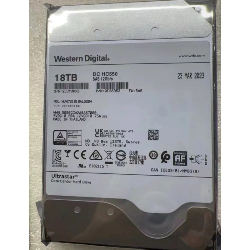 WD 18TB WUH721818ALE6L4 Desktop SATA Monitor NAS Server hard disk 3.5 inch 7.2K SATA Used