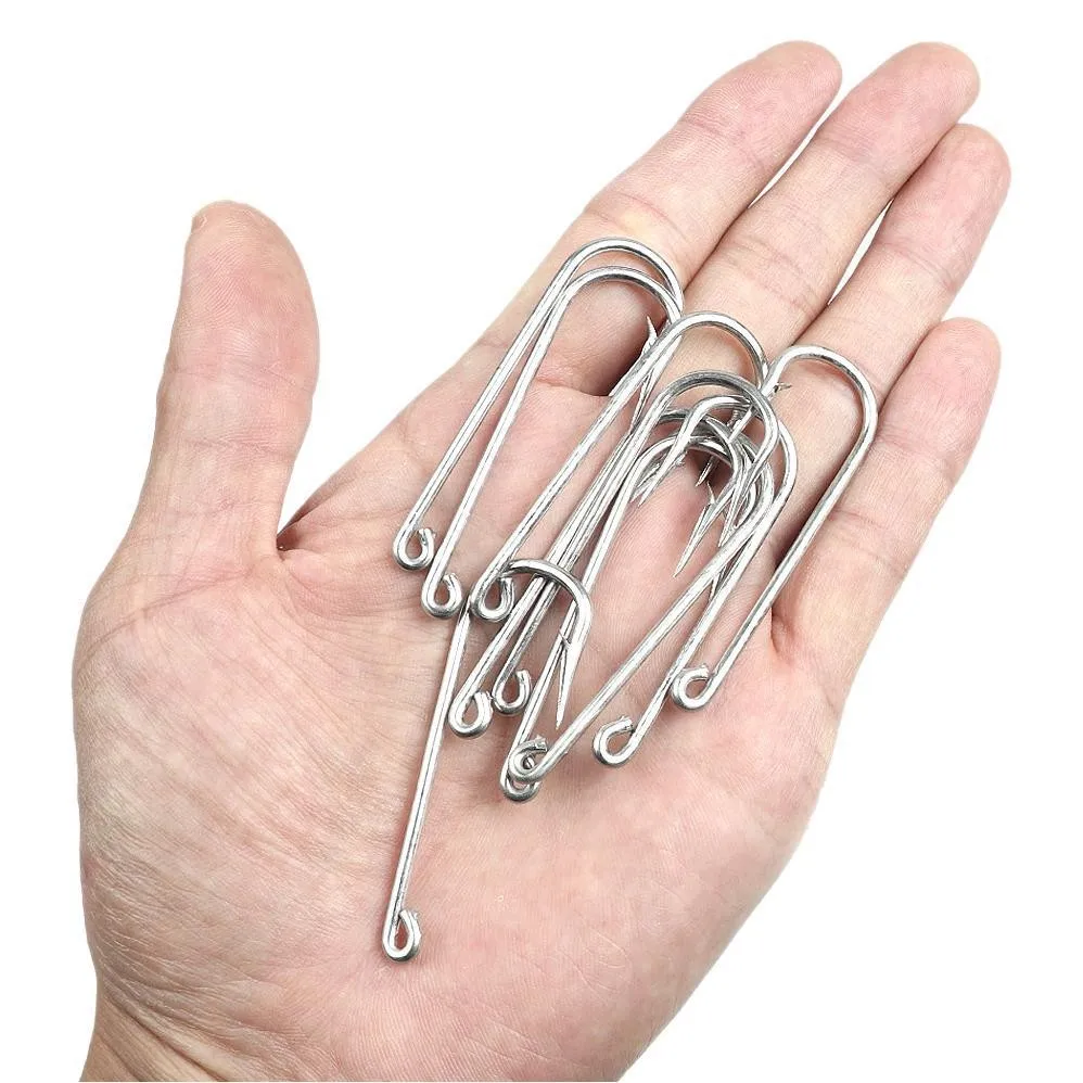 Picture 6: 10pcs Fishing Hooks Stainless Steel Round Haddock Hooks