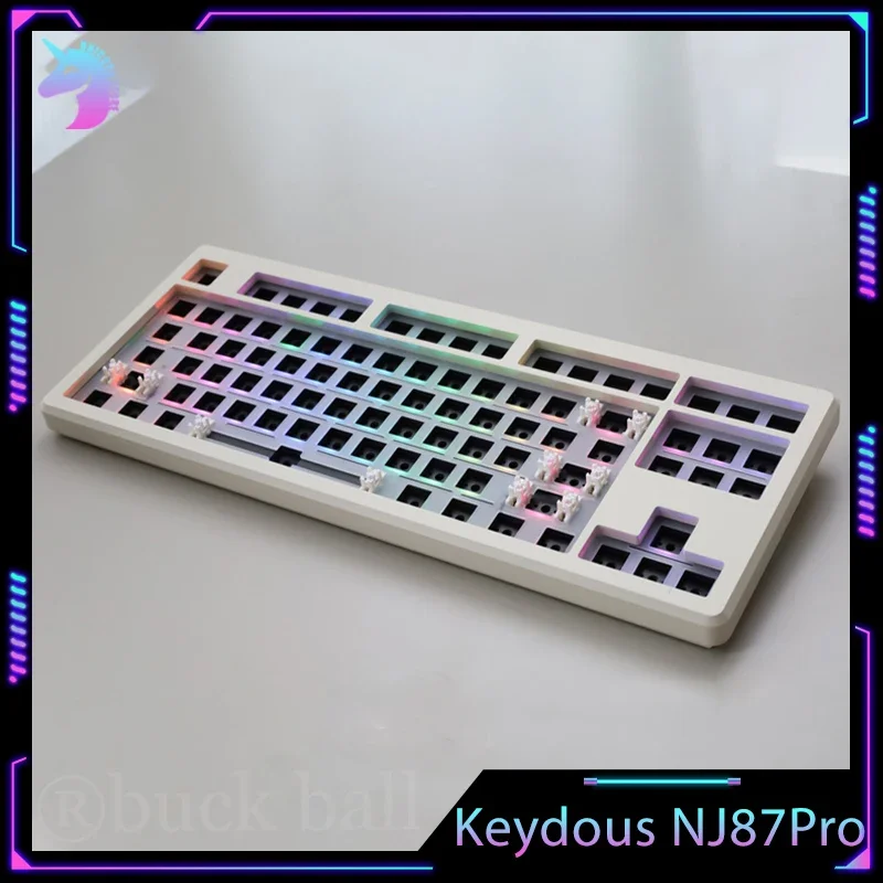 keydous NJ87pro Mechanical Keyboard Kit Gamer Keyboard Kit Wireless 3Mode RGB Blacklight Customization Gaming keybords Kits