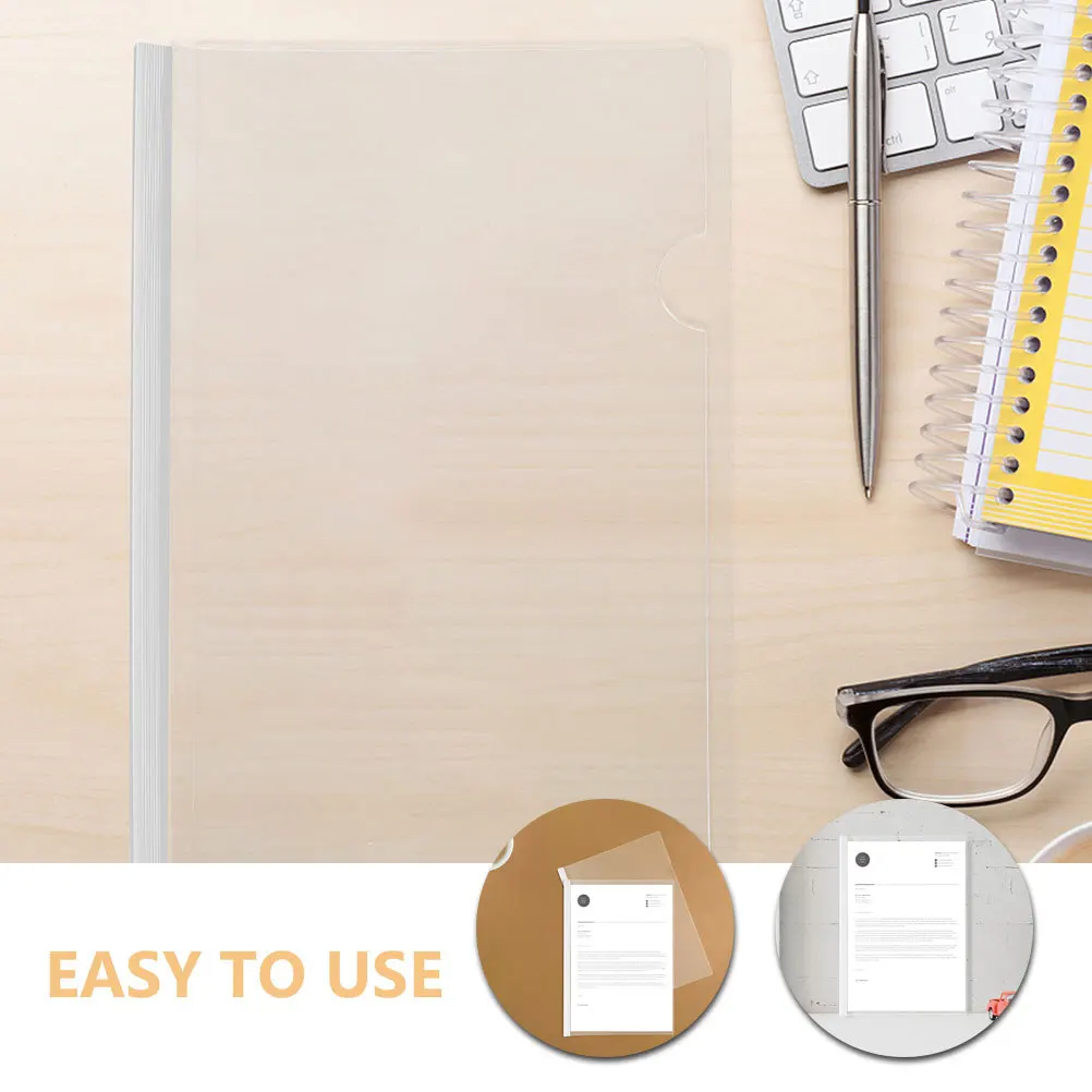 10 個のスライドグリップバインディングバーレポートカバー用プラスチックブックスライドバインダークリップ強力なクランプ力 B5 ドキュメントホルダー