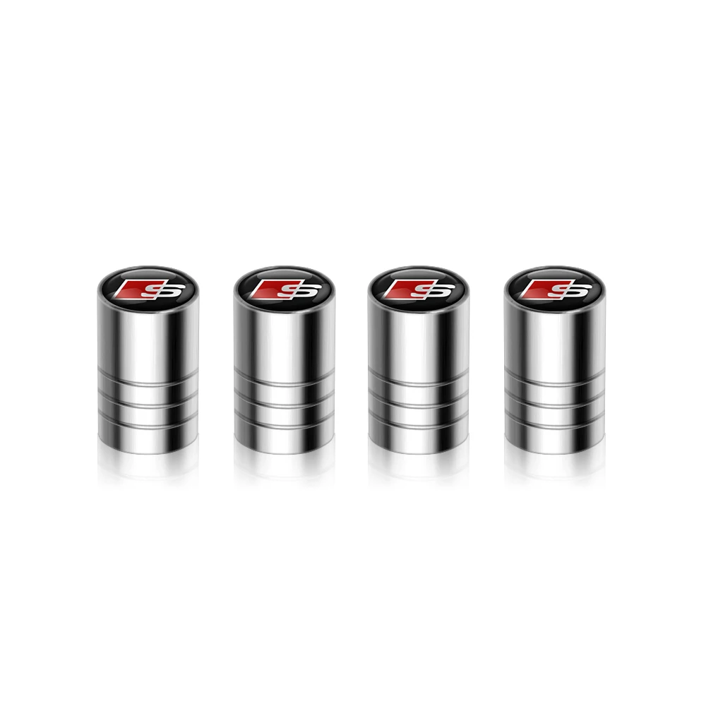 4 Stück Auto-Styling 3D Aluminium Metall Reifenventilkappen für Audi A1 A3 A4 A5 A6 A7 A8 Q2 Q3 Q5 Q7 TT Sline S3 RS