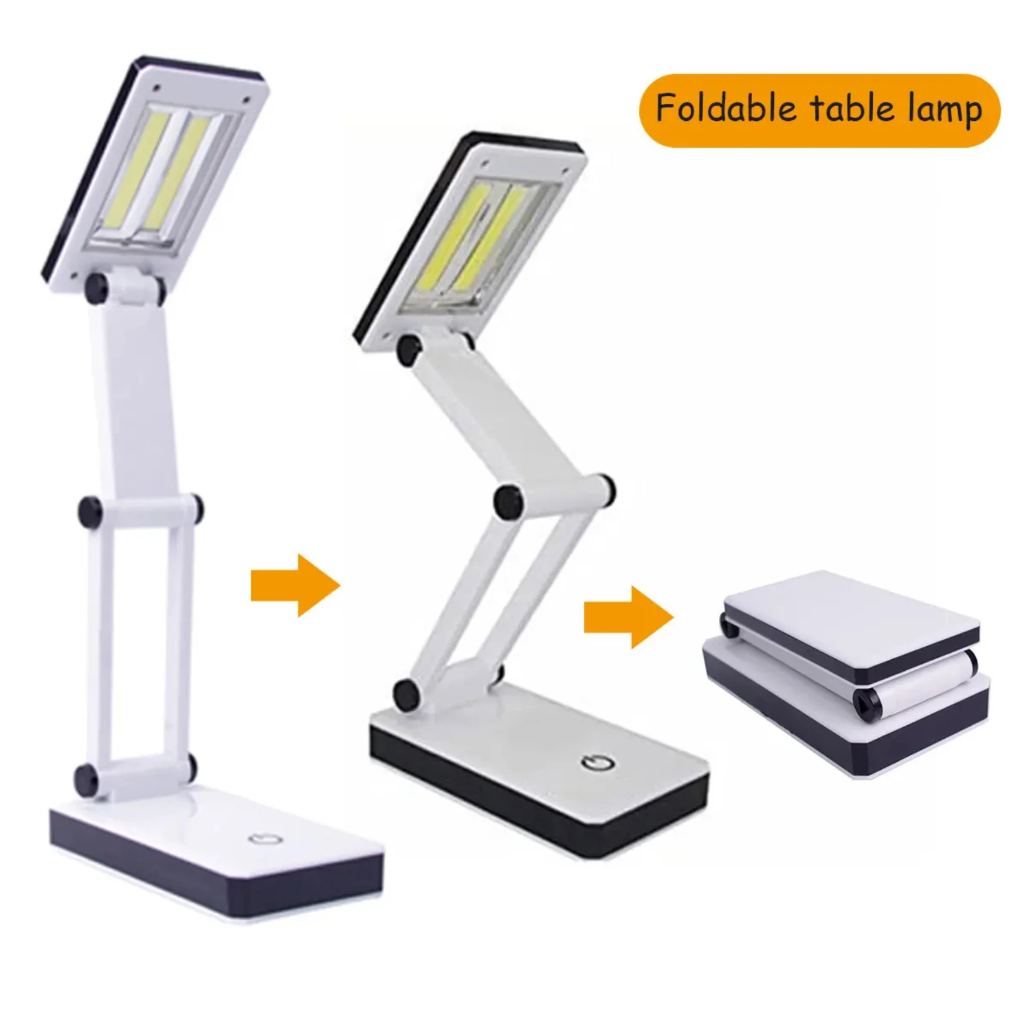 Dimmable Touch Switch Controle LED Desk Lamp, Candeeiro de Mesa Dobrável, USB, Bateria, Leitura de Cabeceira, Proteção para os Olhos, COB Night Light, Novo