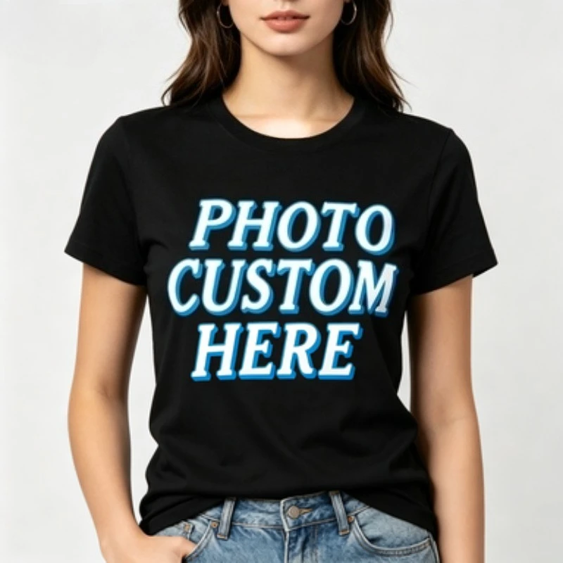 Unisex Modal DIY Custom Photo Tee Men Women Personalized Text Print Crew Neck Short Sleeve Loose Customizable Casual T Shirt view 6