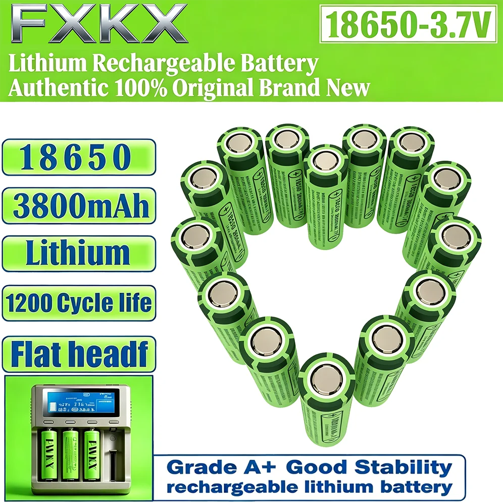

New 18650 Rechargeable Lithium Battery 3.7V Large Capacity 3800mAh Flashlight Battery Pointer Doorbell Electric Toothbrush