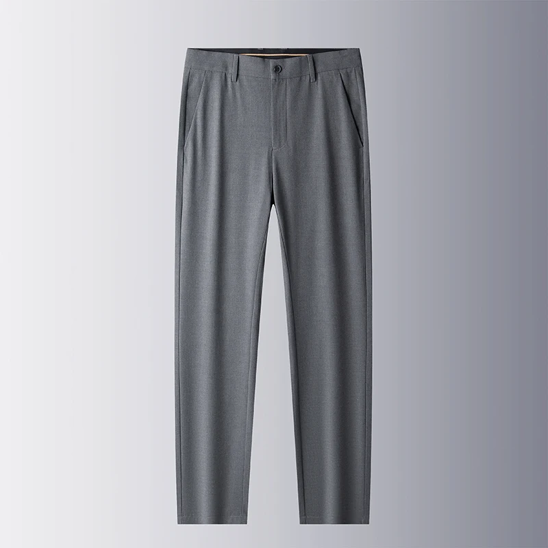 Summer Men'S New Breathable Smooth And Stylish Casual Straight Leg Pants Spring Fashion Comfortable Versatile Business Trousers