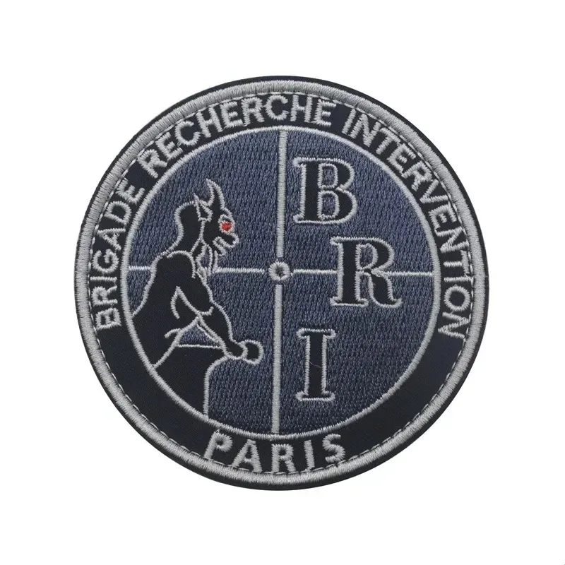 GIGN GIPN BRI Embroidery Tactical Patches Hook&Loop Patch Military Anti War Peace Sign Morale Badge Combat Backpack Applique