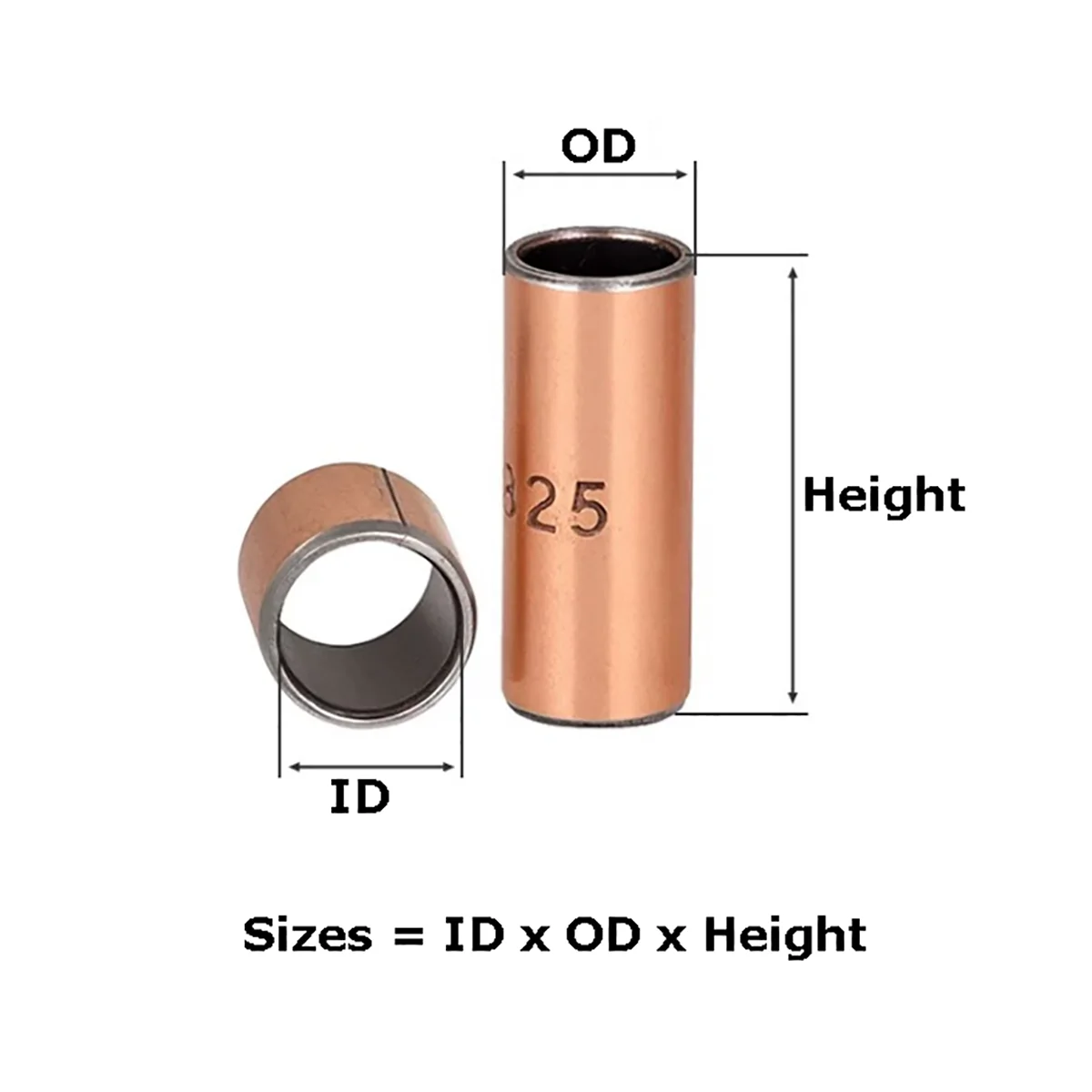 SF-1 Oil-Free Self-Lubricating Composite Bearing Copper Shaft Bushing Sleeve Inner Dia 25/30/35/40/45/50/55/60/65/70/75/80/90mm