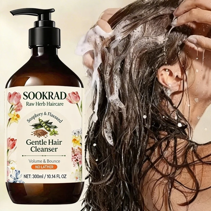 

Flaxseed Infused Gentle Hair Cleanser, Sulfate Free, For All Hair Types, 10.14oz