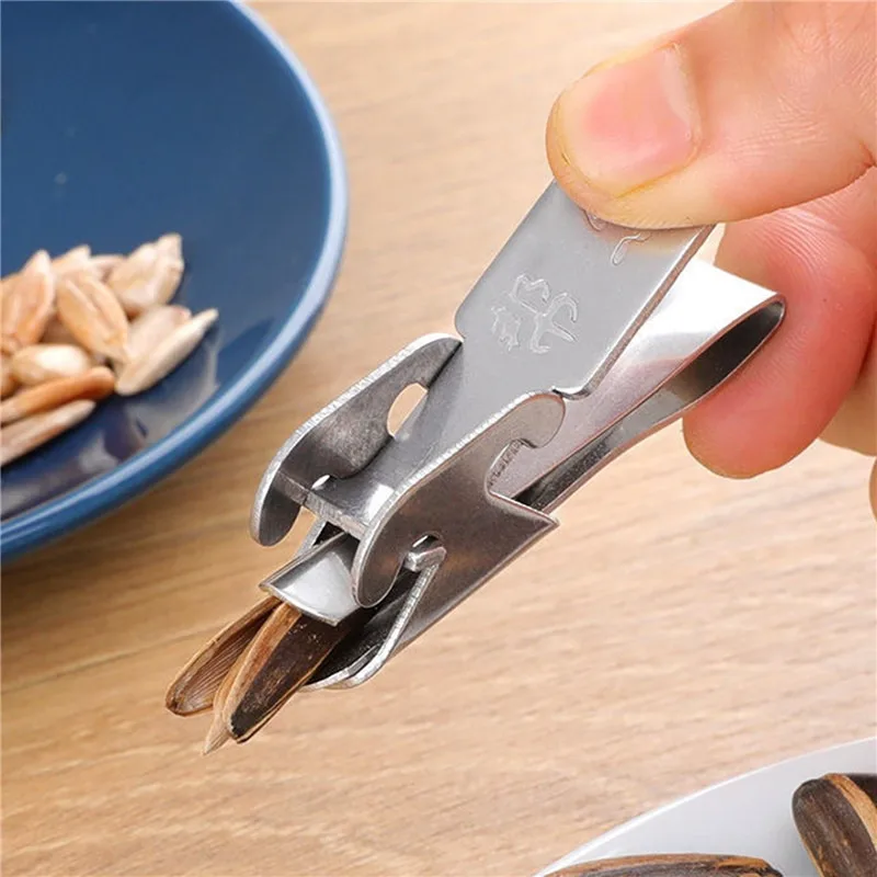 Stainless Steel Nut Sheller Peanut Pincers Melon Seeds Opener Walnut Pine Sheller Pistachio Sunflower Seeds Peeler Kitchen Tools