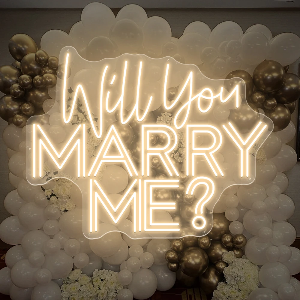 

Will You Marry Me Neon Sign Proposal Party Decoration Wedding Decor Birthday Mariage Wall Hanging Neon Led Sign Night Light