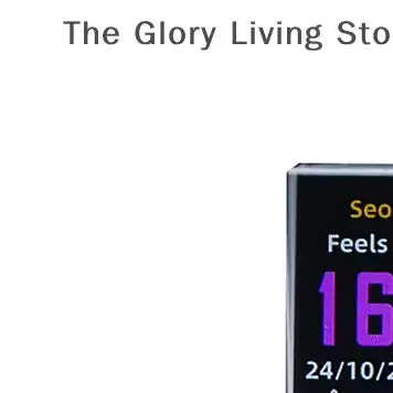 GeekMagic GIFTV Crystal Cube Photo Display Holográfico Desktop Estação Meteorológica Inteligente Relógio Digital com Álbum de Animações GIF