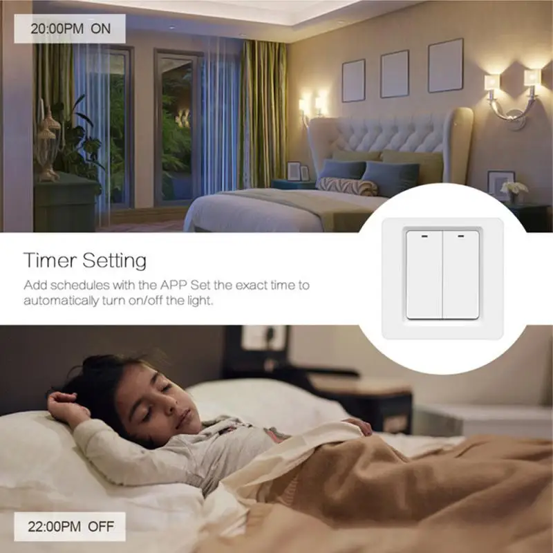 Meross Smart Light Switch WiFi Wall Switch Push Button 1/2  Way Switch Work with HomeKit Alexa Assistant SmartThings