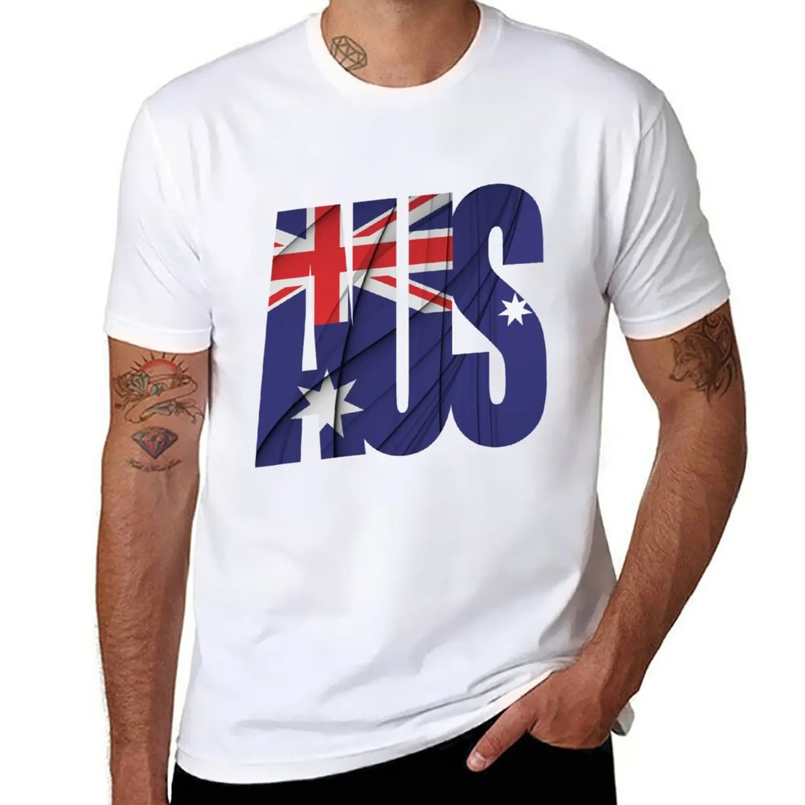 New AUS - Australian Flag T-Shirt customized t shirts hippie clothes summer clothes mens graphic t-shirts funny