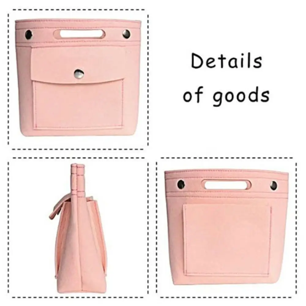 

New Felt Insert Organizer Bag Multi Compartments Solid Color Purse Organizer Insert Handbag Dividers Tote Bag Organizer