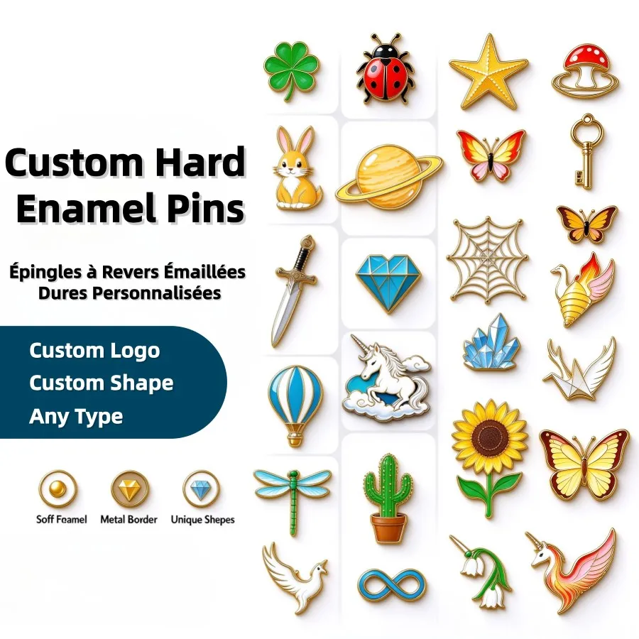 Custom Hard Enamel Pins Factory Iron Zinc Alloy Metal Brooch 2D 3D Fashion Metal Badge Promotional Gifts For Offline Activities