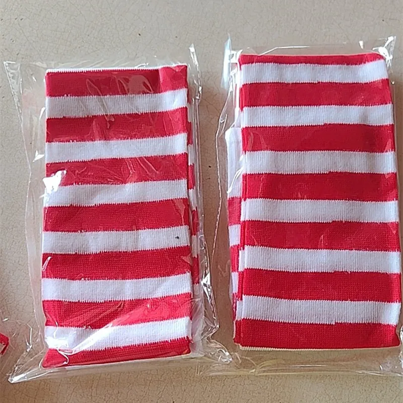 Red White Striped Anime Clown Socks Joker Cosplay Accessories Stockings For Adults Club Party Supplies