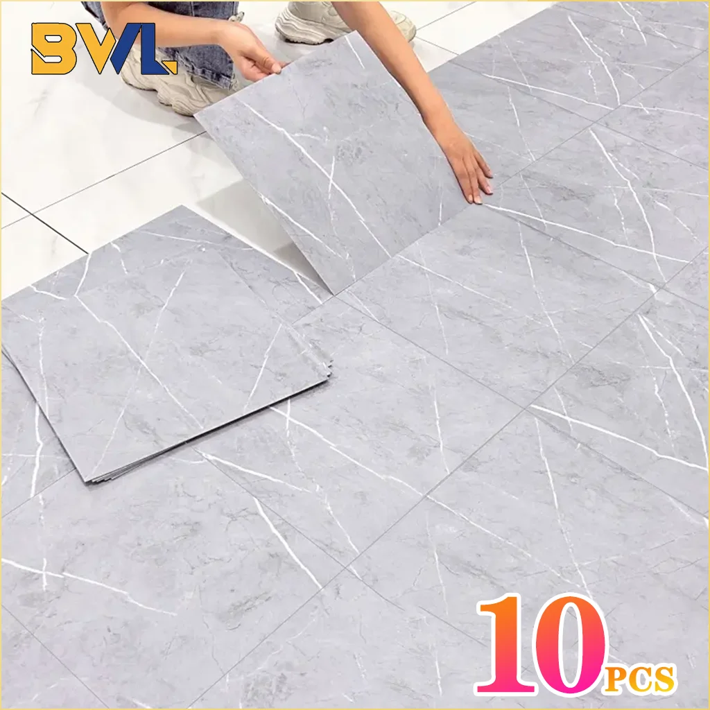 

10 шт. самоклеящиеся напольные наклейки в мраморном стиле, утолщенная износостойкая плитка из ПВХ для украшения домашней комнаты, простая установка