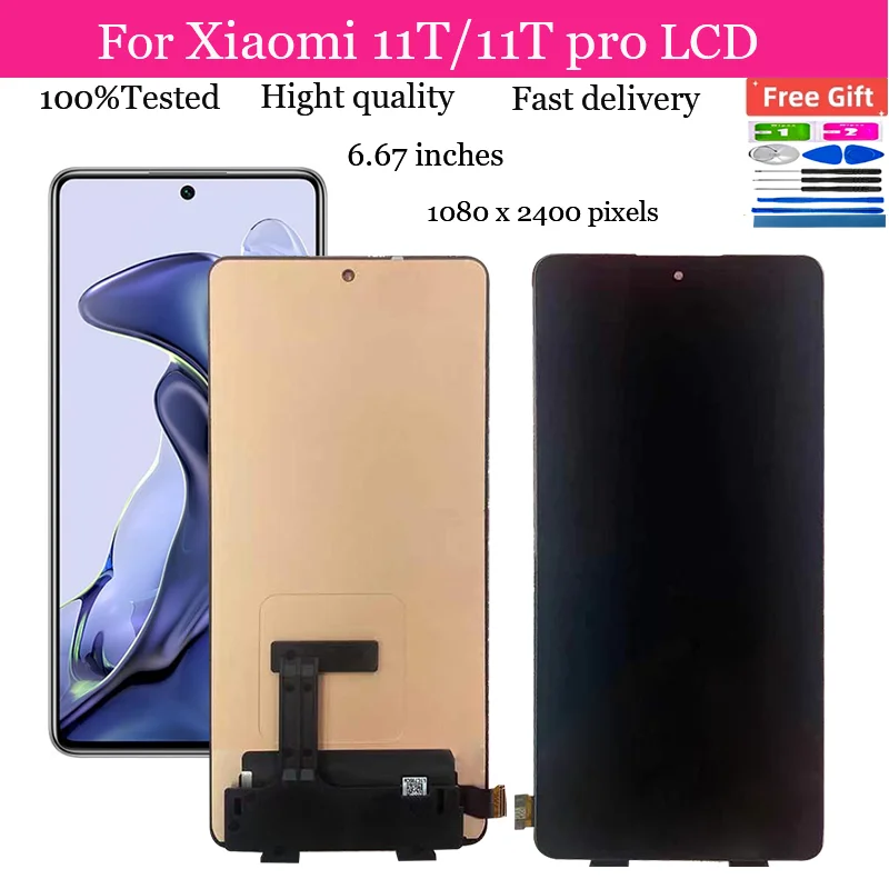 AMOLED 6.67" For Xiaomi 11T Pro LCD 2107113SG Display Touch Screen Digitizer Assembly For Xiaomi 11T Screen replacement