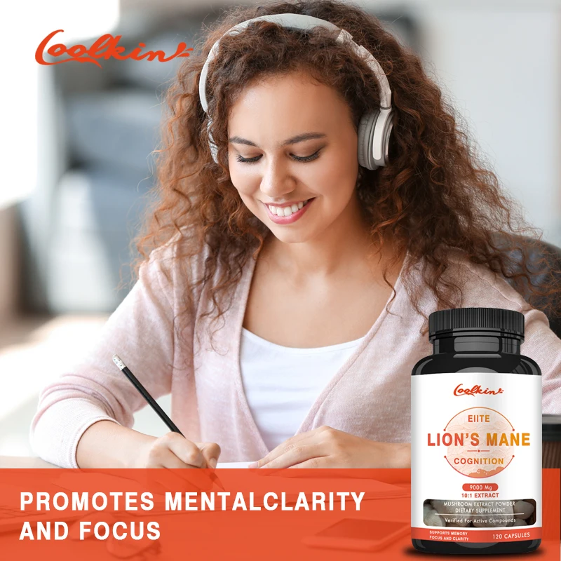 Biologische Lion's Mane-capsules - Bevat Lion's Mane-paddenstoel, Chaga, Reishi-paddenstoel voor focus- en cognitieve ondersteuning