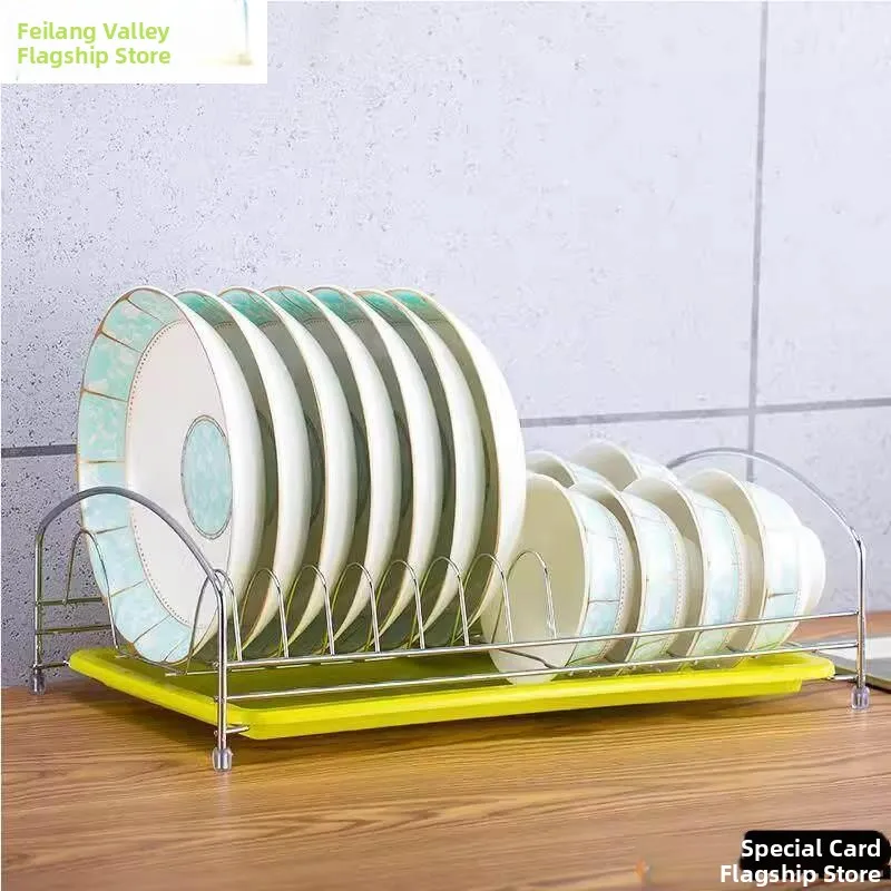 

Simple Kitchen Drain Bowl Plate Rack Single Layer Cabinet Multifunctional Storage Shelf Rustproof Non-Pierced Nordic Style