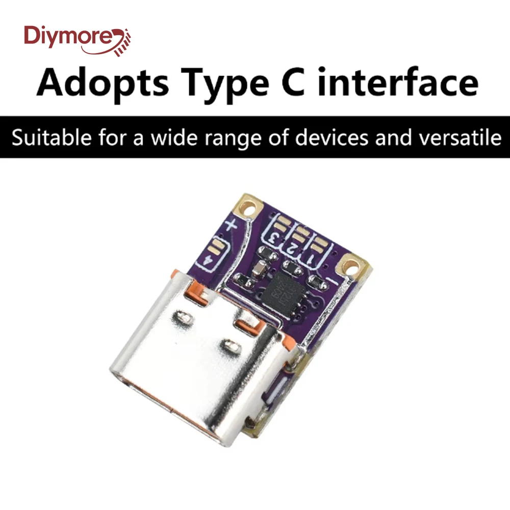 DC 5V/9V/12V/15V/20V Trap Fast Charging Module Default 5V Output Voltage Trigger PD to DC Fast Charging Module Type C