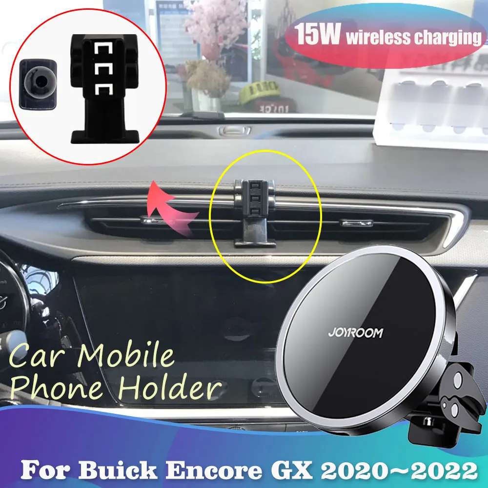 

15 Вт Автомобильный держатель для телефона для Buick Encore GX 2020 2021 2022 GPS Зажим Магнитная подставка Wireles Быстрая зарядка стикер аксессуары iPhone