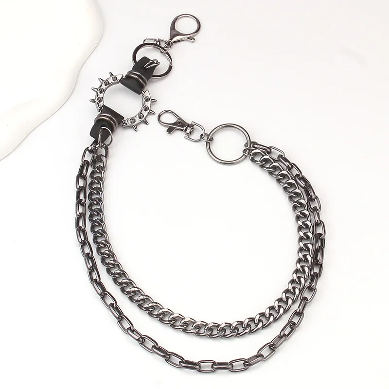 Metal Punk Rock Layered Chain Keychains For Men Women Waist Key Chain Wallet Jeans Hip-hop Pants Belt Chains Jewelry Accessories