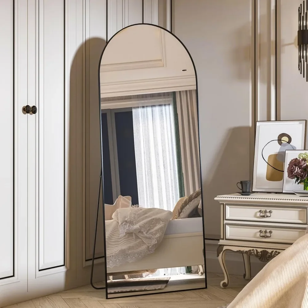 

Full Length Mirror,Aluminum Alloy Frame Arched Mirror, Floor Mirror with Standing, Full Body Mirror, Wall, Large Dressing Mirror