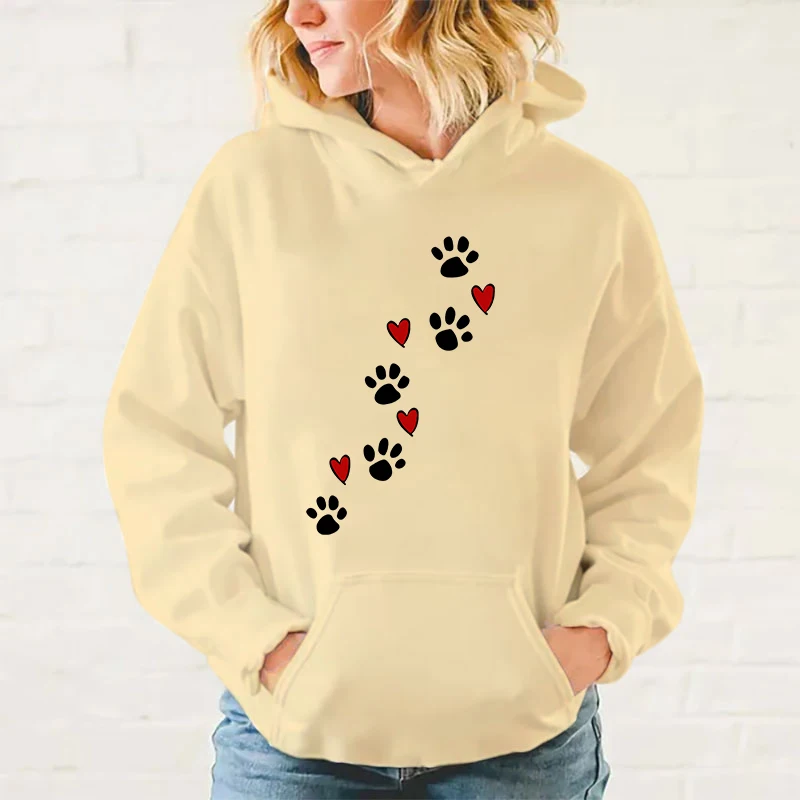 Sweat à capuche imprimé patte de chien automne hiver femmes hommes Harajuku sweat à capuche sourire adt décontracté sweats à capuche Xxs-4Xl