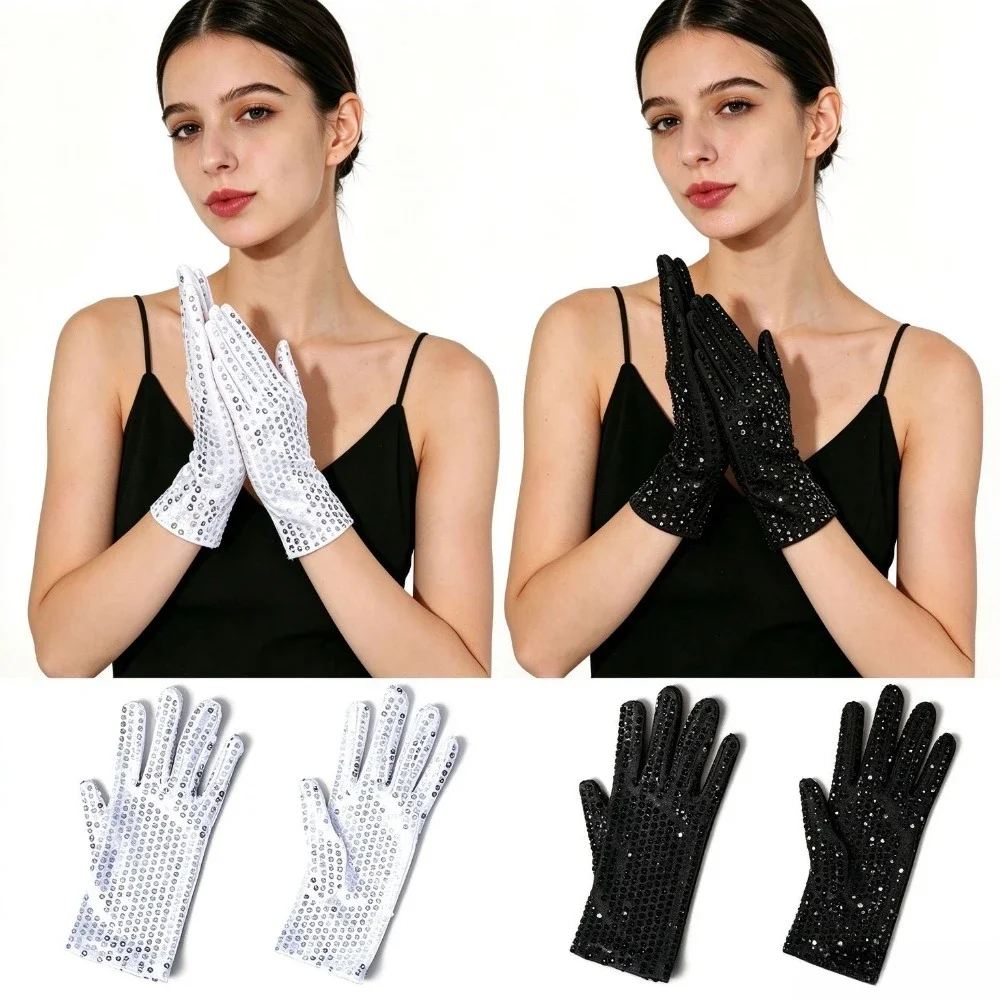 Adult Sequined Gloves for Dance Party Nightclub Performance Costume Accessory