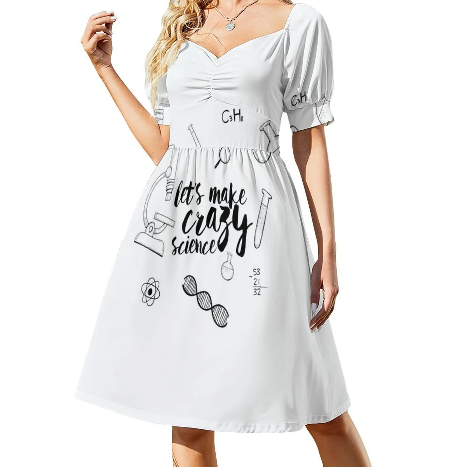 

Crazy Science / Orphan Black Short Sleeved Dress party dress women elegant luxury summer women's dress 2025 Prom gown