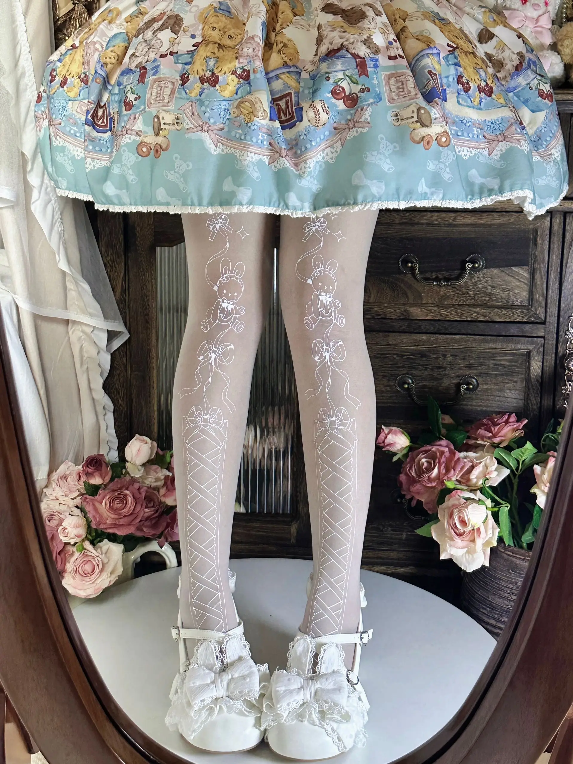 Kawaii Japanese Doll Original Sweetheart Girl Lolita Socks Velvet Sweet Cute Straps Rabbit Lo Pantyhose Leg Socks for Women