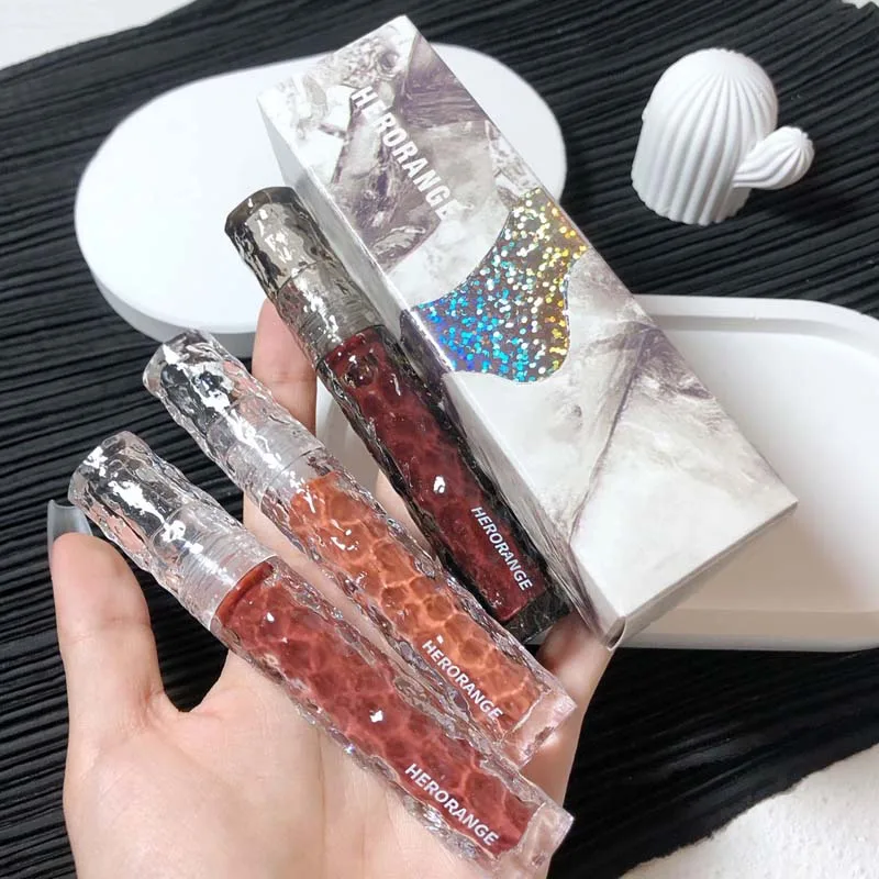 HERORANGE Glacier Rock Mirror Water Glazed Lip Glaze spendet Feuchtigkeit und bildet einen Film, der nicht leicht verblasst. – Detail 9