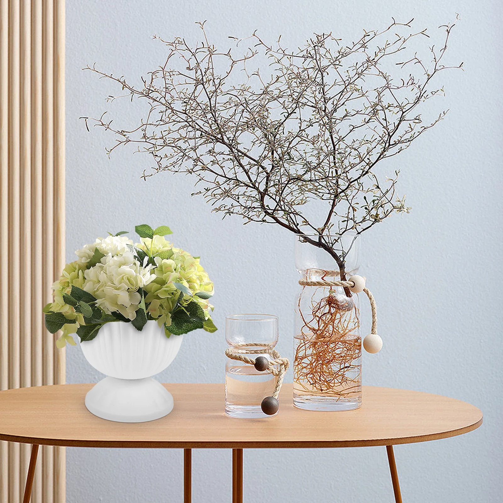 

2Pcs Floral Decor Planter Roman Style Flower Pot for Indoor Outdoor Wedding Ceremony Balcony Plastic Container