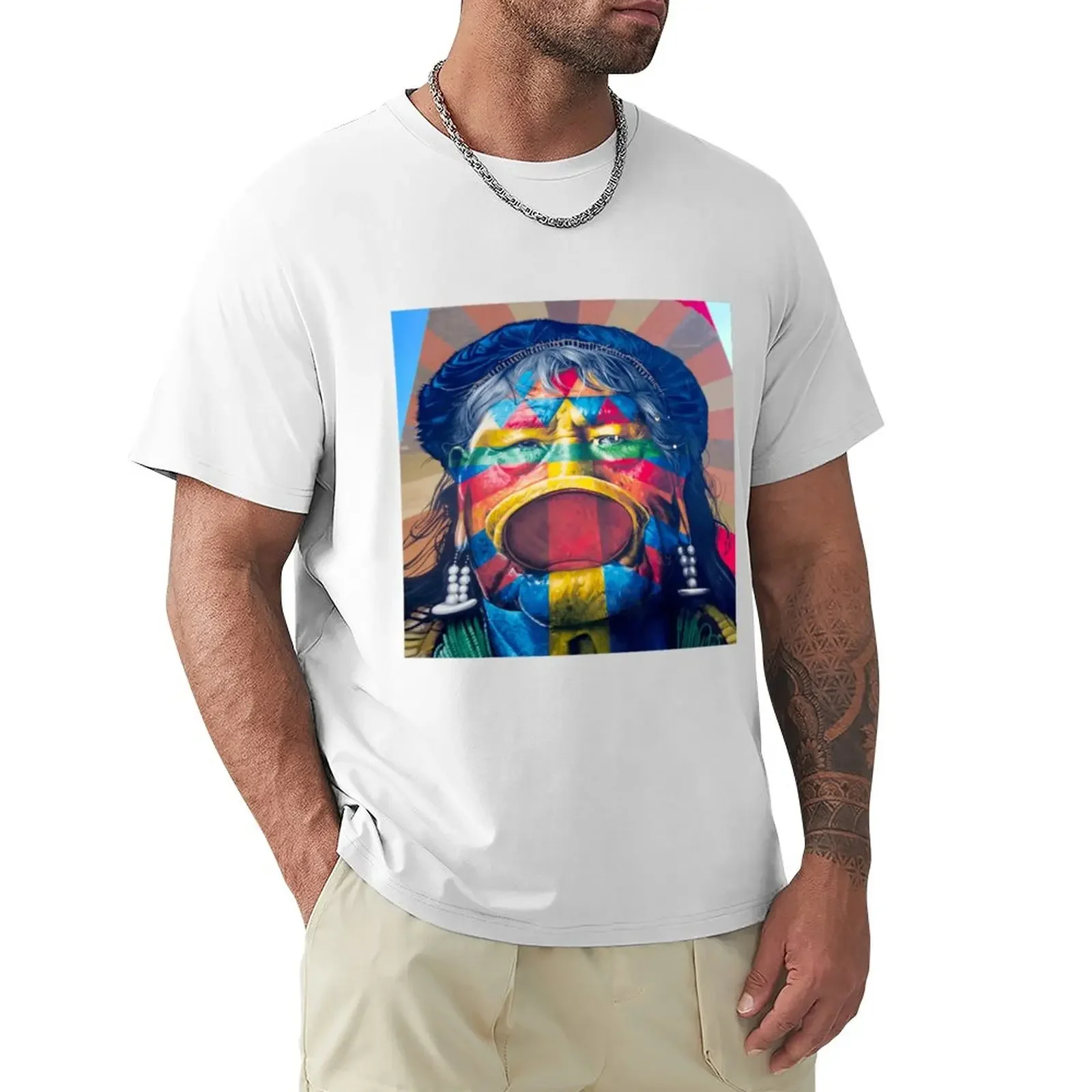 Last Shaman Raoni, Eduardo Kobra Street Art Piece, Amazon Forest Classic T-Shirt quick-drying tops mens clothes