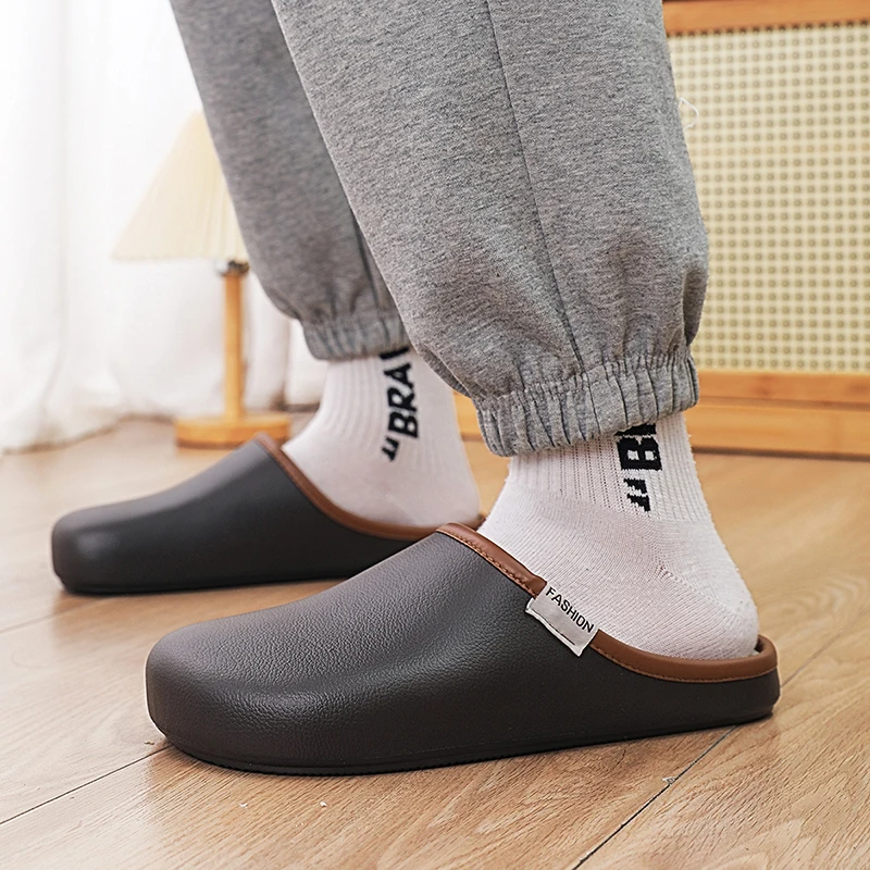 جديد الرجال شباشب مقاومة للماء النساء الرجال قباقيب الفراء النعال الشتاء الرجال حذاء للحديقة في الهواء الطلق عدم الانزلاق البغال داخلي لينة أحذية منزلية