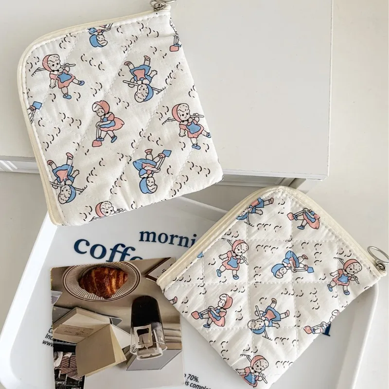 

Cute Cartoon Little Red Riding Hood Round Corner Coin Purse Girls Mini Wallet Sanitary Pad Pouch PortableOrganizer Bag for Teen