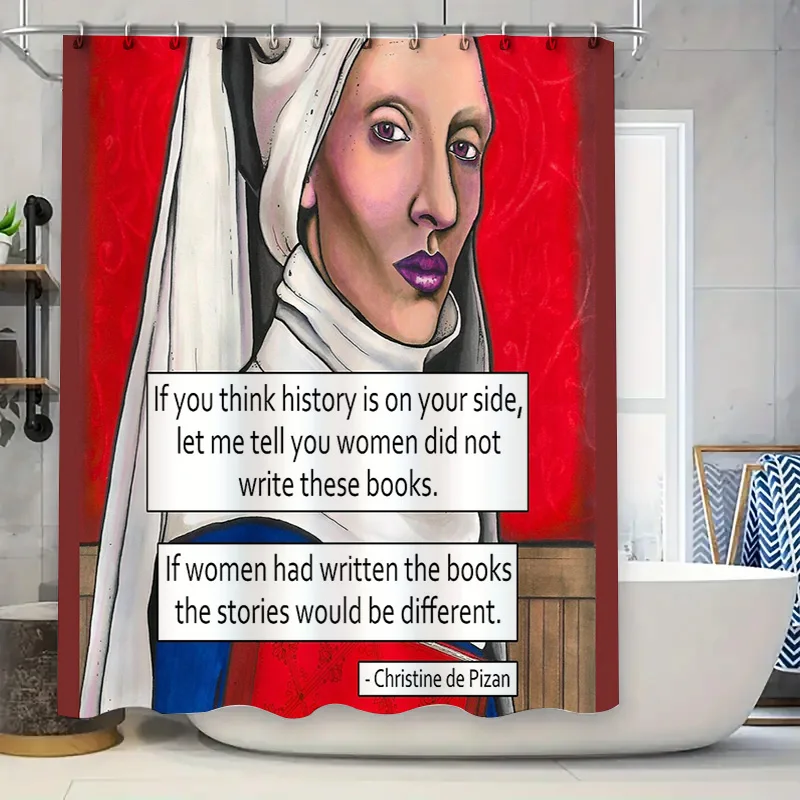 

Vintage Nun Portrait Tapestry Shower Curtain Gothic Religious Art Decor Bathroom Set